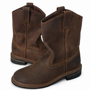 Trail Guide Wellington Leather Boots Brown Pull On Workwear 8.5 M